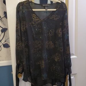 Love & legend cold shoulder chiffon top